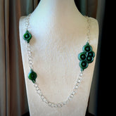 A photo of a sterling silver fashionable chain with New Zealand Jade. This is stylish womens statement piece - hand crafted here in New Zealand.